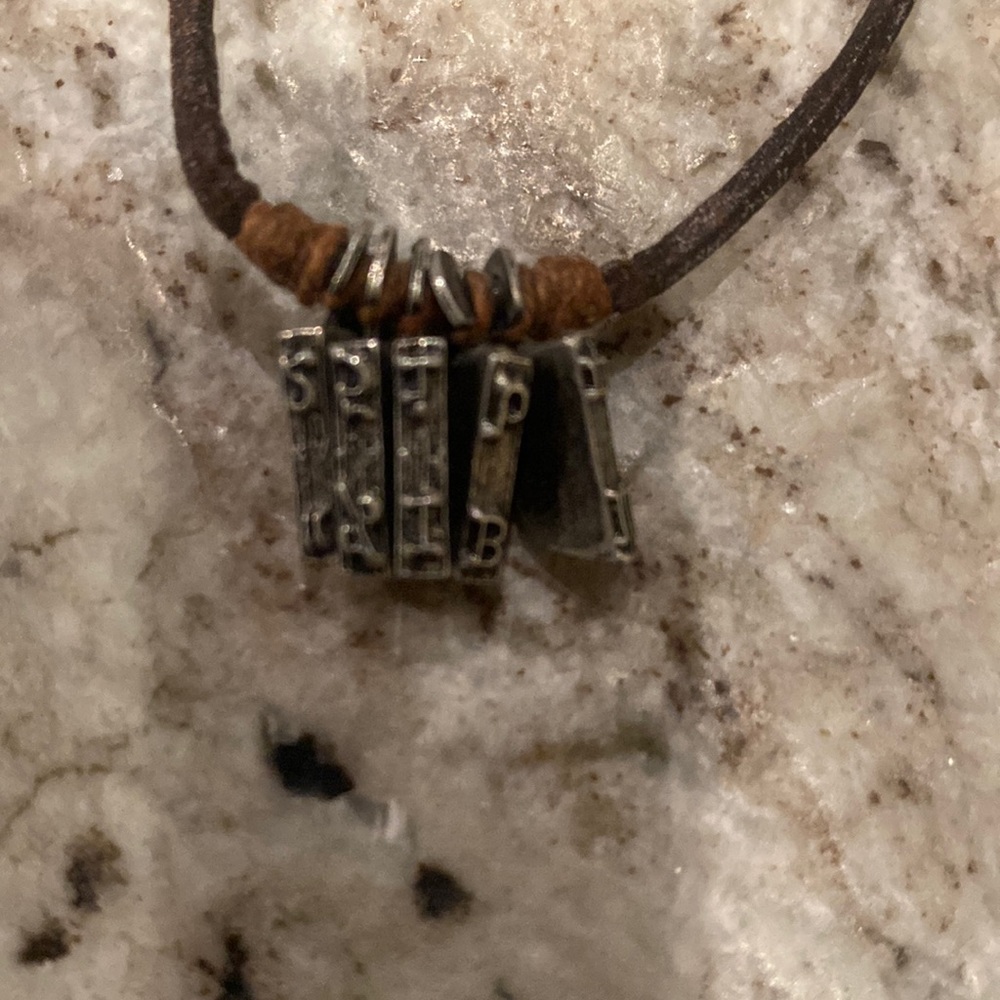 Vintage Abercrombie and Fitch typewriter key necklace